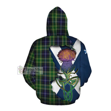 Tartan Vibes Clothing McKellar Tartan Family Crest Cotton Hoodie Scottish Thistle Celtic Inspired