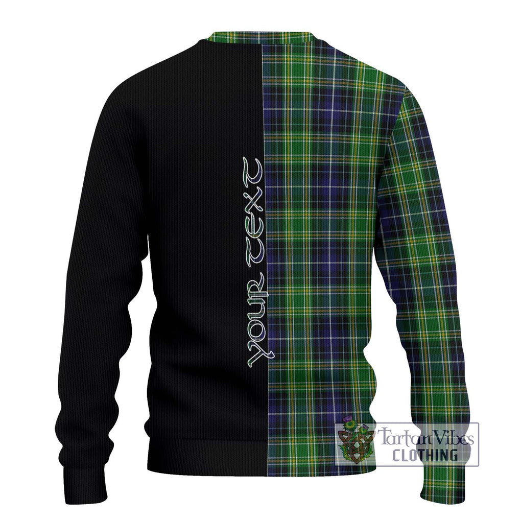 McKellar Tartan Knitted Sweater with Family Crest and Half Of Me Style - Tartanvibesclothing Shop