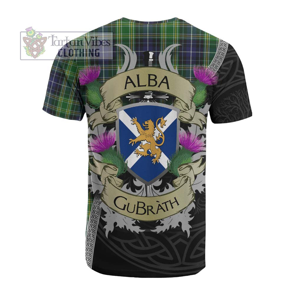 Tartan Vibes Clothing McKellar Tartan Family Crest Cotton T-shirt Lion Rampant Royal Thistle Shield Celtic Inspired