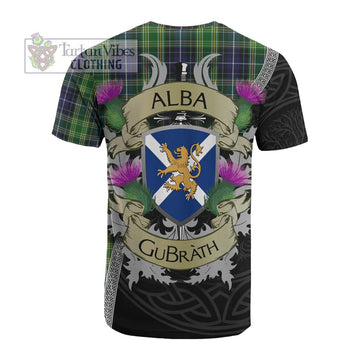 Tartan Vibes Clothing McKellar Tartan Family Crest Cotton T-shirt Lion Rampant Royal Thistle Shield Celtic Inspired