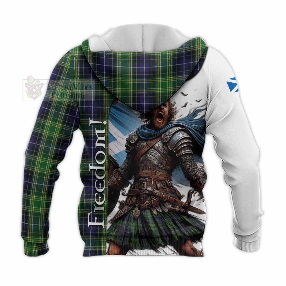 Tartan Vibes Clothing McKellar Crest Tartan Knitted Hoodie Inspired by the Freedom of Scottish Warrior