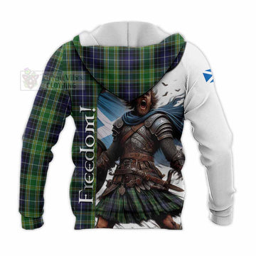 Tartan Vibes Clothing McKellar Crest Tartan Knitted Hoodie Inspired by the Freedom of Scottish Warrior