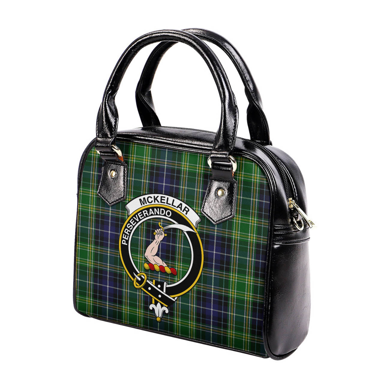 McKellar Tartan Shoulder Handbags with Family Crest - Tartanvibesclothing
