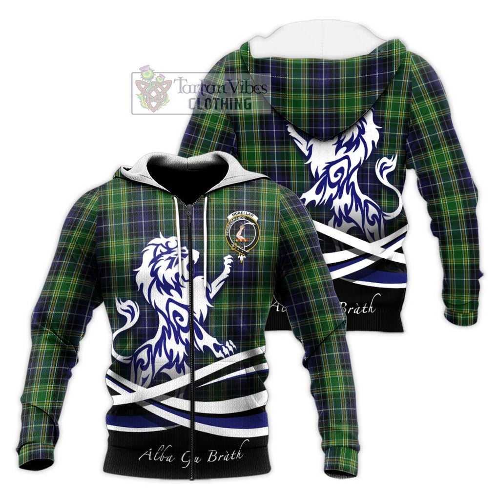 McKellar Tartan Knitted Hoodie with Alba Gu Brath Regal Lion Emblem Unisex Knitted Zip Hoodie - Tartanvibesclothing Shop