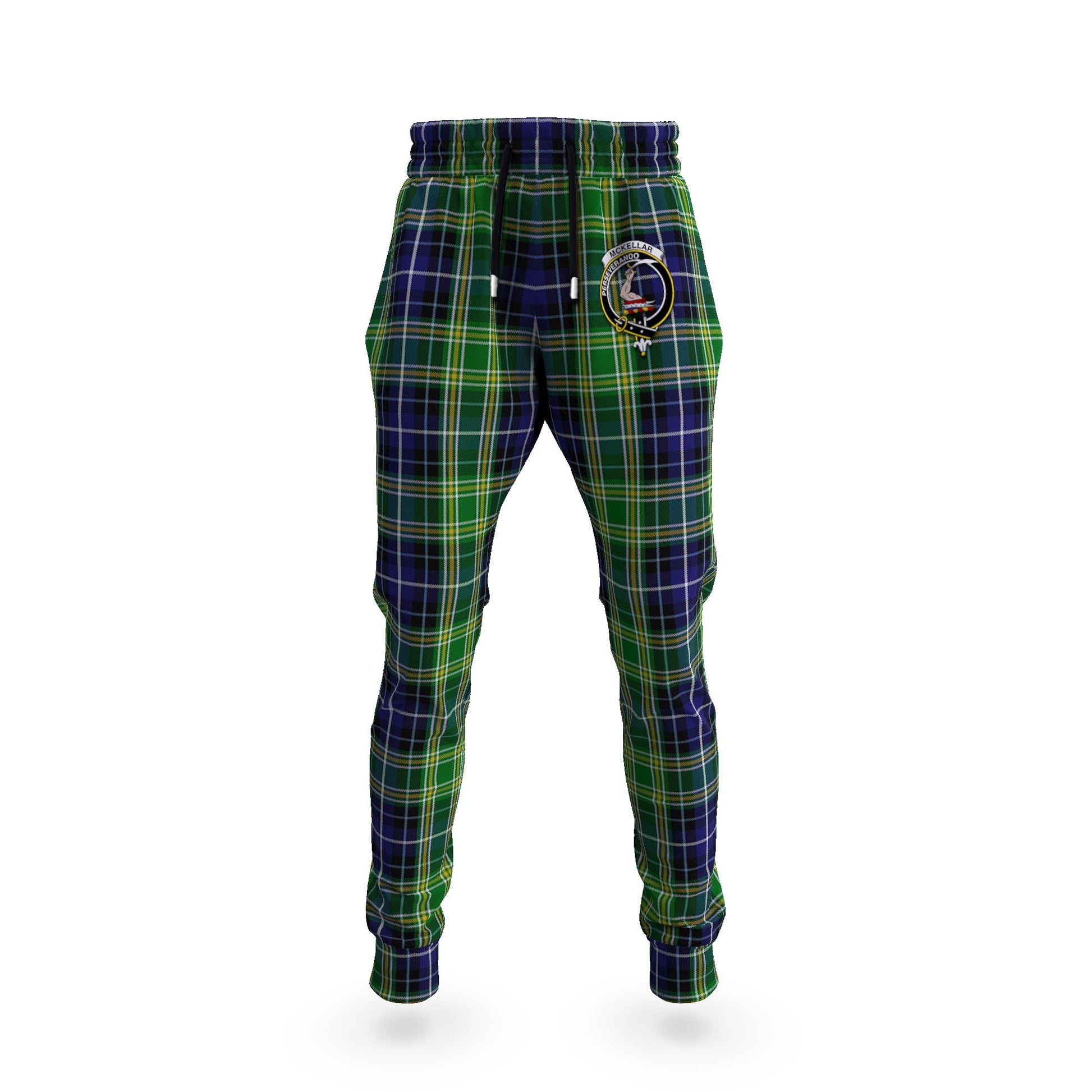 McKellar Tartan Joggers Pants with Family Crest 5XL - Tartan Vibes Clothing