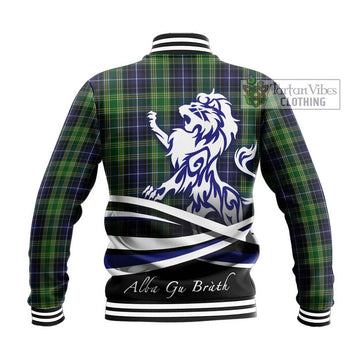 McKellar Tartan Baseball Jacket with Alba Gu Brath Regal Lion Emblem - Tartanvibesclothing Shop