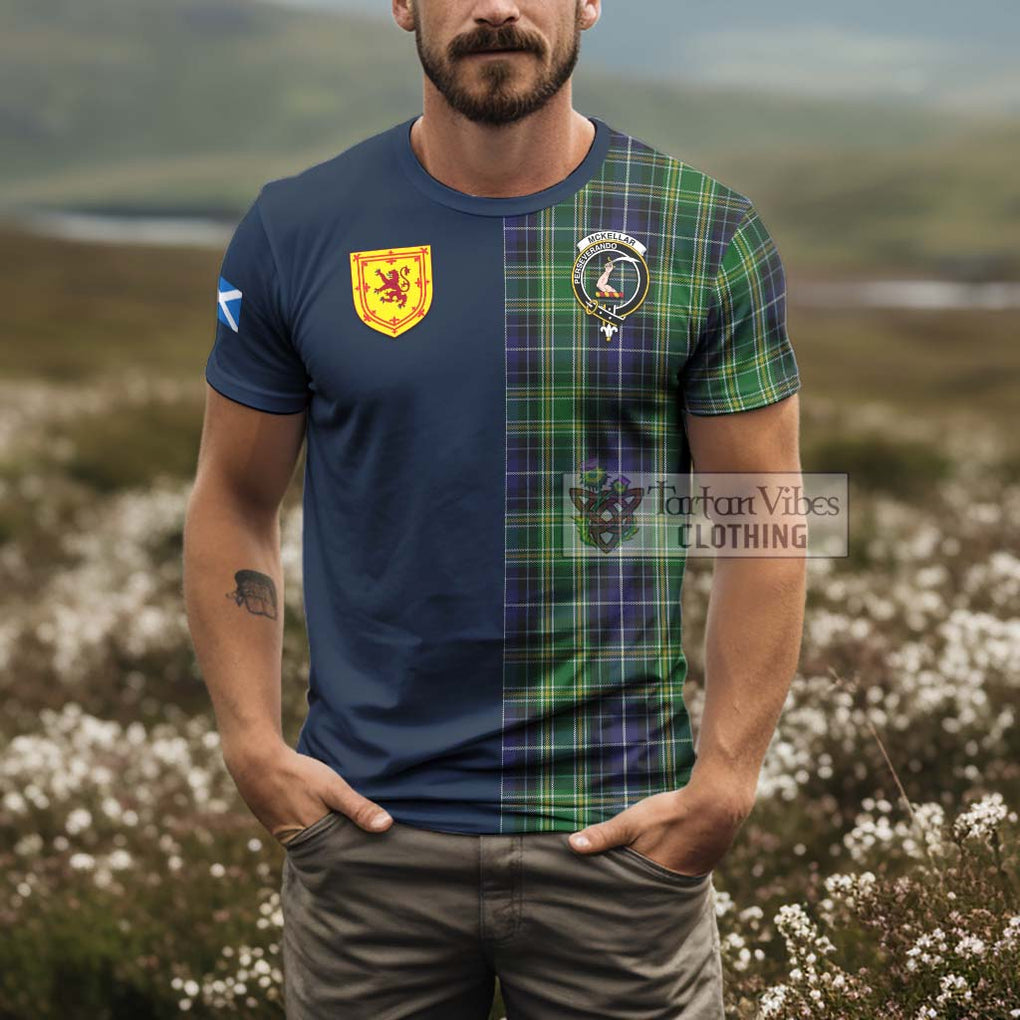 Tartan Vibes Clothing McKellar Tartan T-Shirt Alba with Scottish Lion Royal Arm Half Style