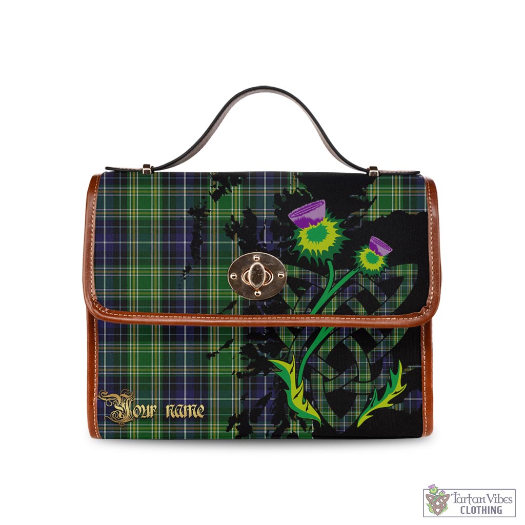 Tartan Vibes Clothing McKellar Tartan Waterproof Canvas Bag with Scotland Map and Thistle Celtic Accents