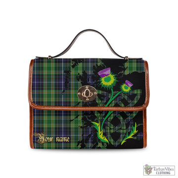 Tartan Vibes Clothing McKellar Tartan Waterproof Canvas Bag with Scotland Map and Thistle Celtic Accents