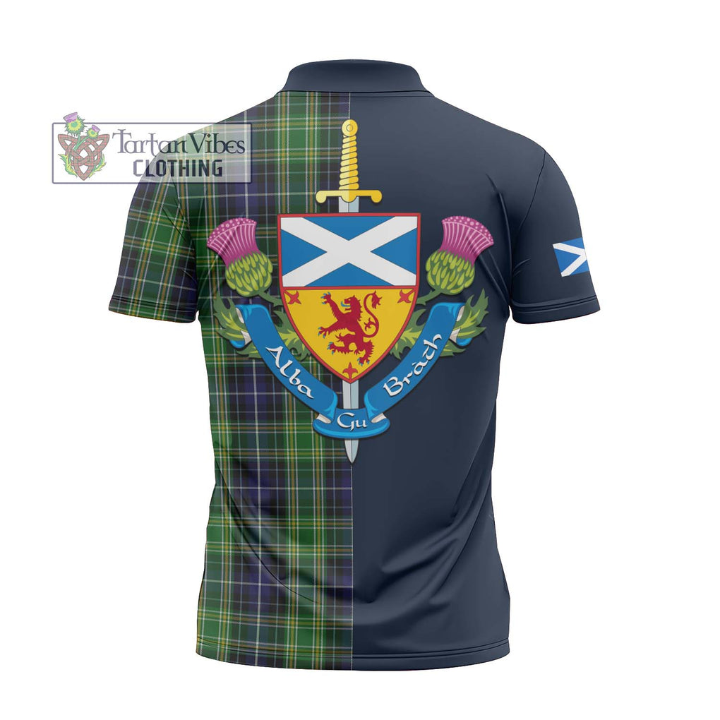 Tartan Vibes Clothing McKellar Tartan Zipper Polo Shirt with Scottish Lion Royal Arm Half Style