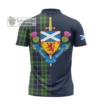 Tartan Vibes Clothing McKellar Tartan Zipper Polo Shirt with Scottish Lion Royal Arm Half Style