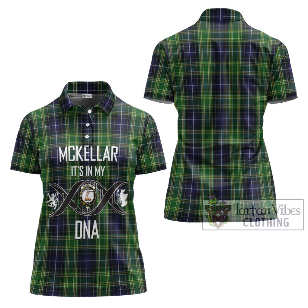 McKellar Tartan Women's Polo Shirt with Family Crest DNA In Me Style - Tartanvibesclothing Shop