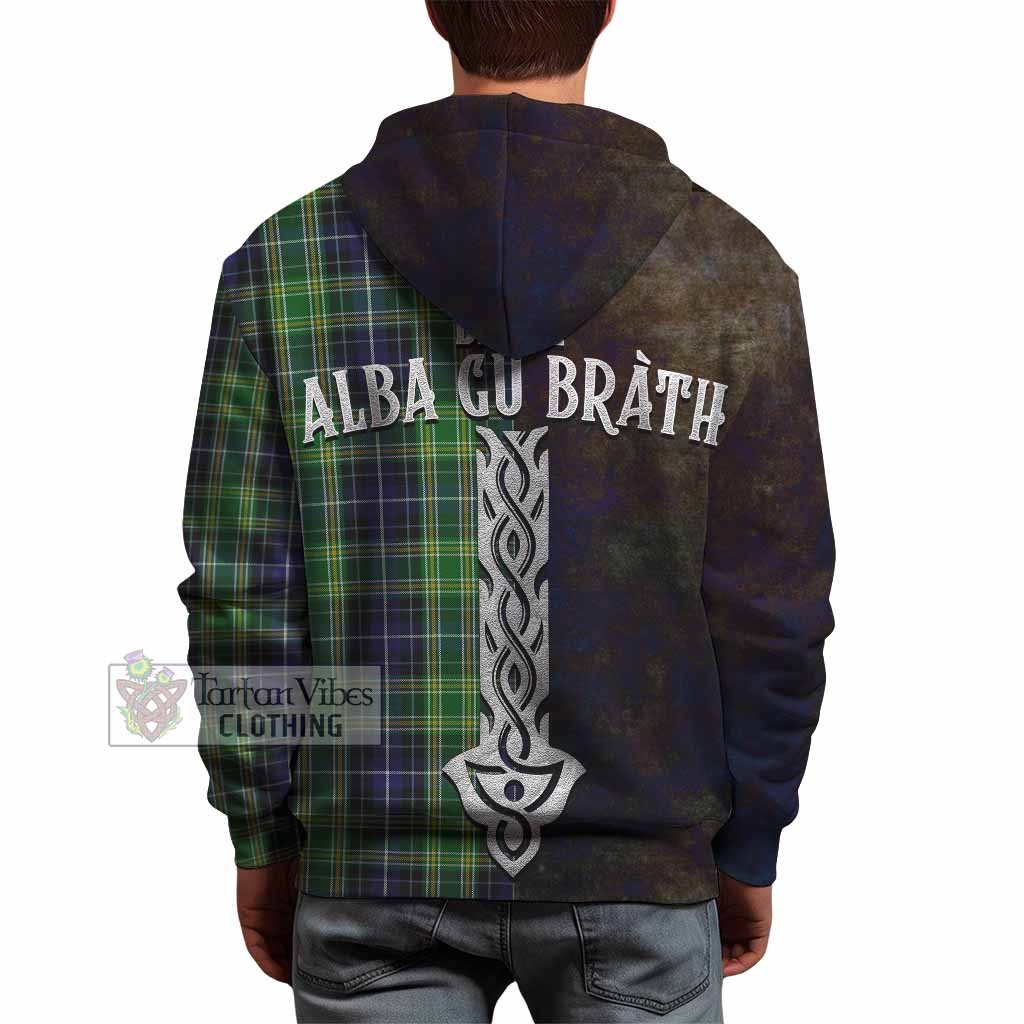 Tartan Vibes Clothing McKellar Tartan Family Crest Hoodie Alba Gu Brath Be Brave Lion Ancient Style