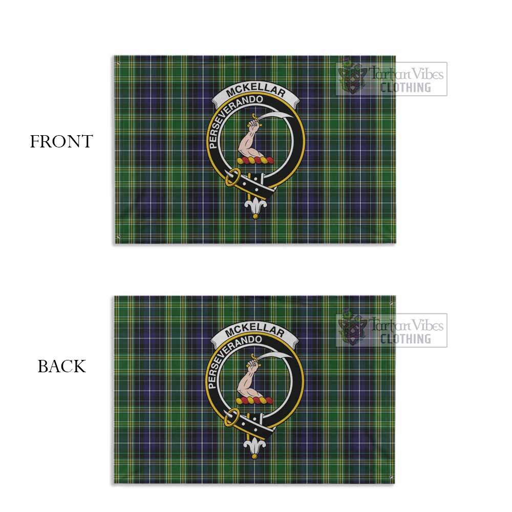 Tartan Vibes Clothing McKellar Tartan House Flag with Family Crest