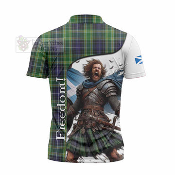 Tartan Vibes Clothing McKellar Crest Tartan Zipper Polo Shirt Inspired by the Freedom of Scottish Warrior