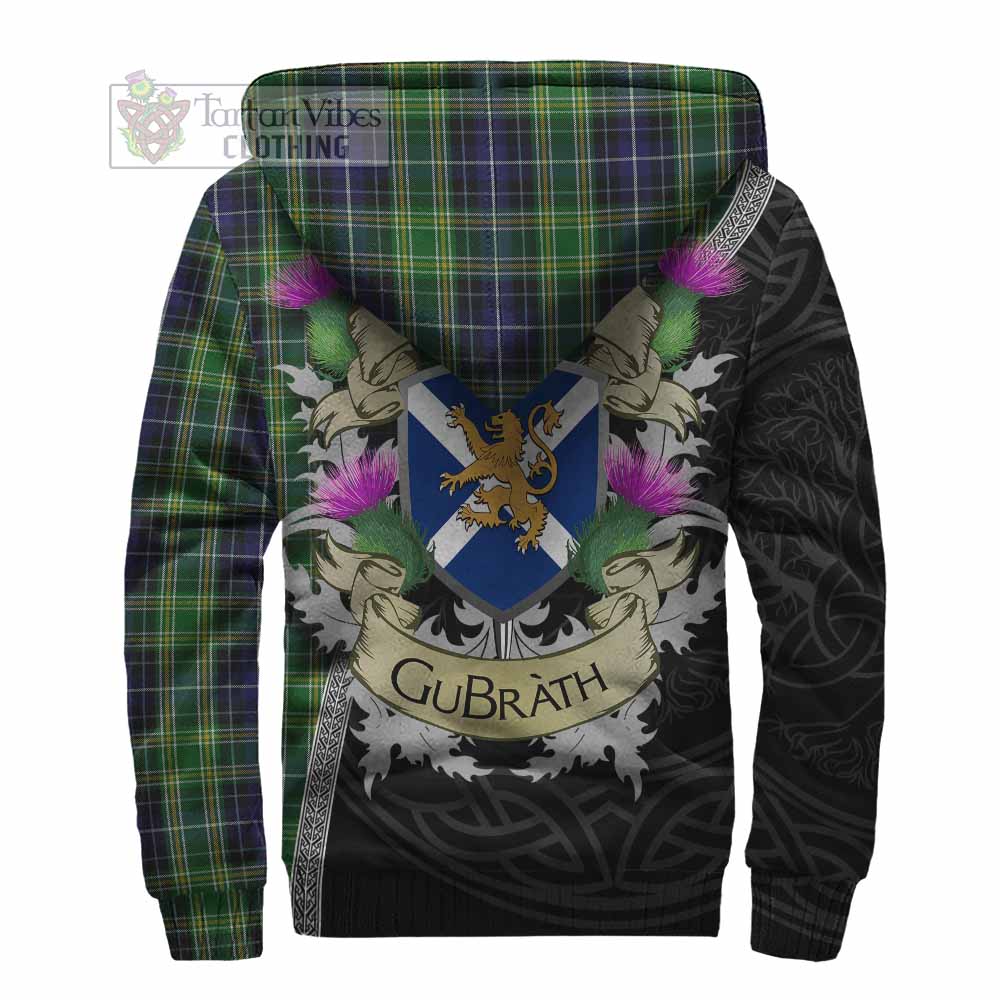 Tartan Vibes Clothing McKellar Tartan Family Crest Sherpa Hoodie Lion Rampant Royal Thistle Shield Celtic Inspired