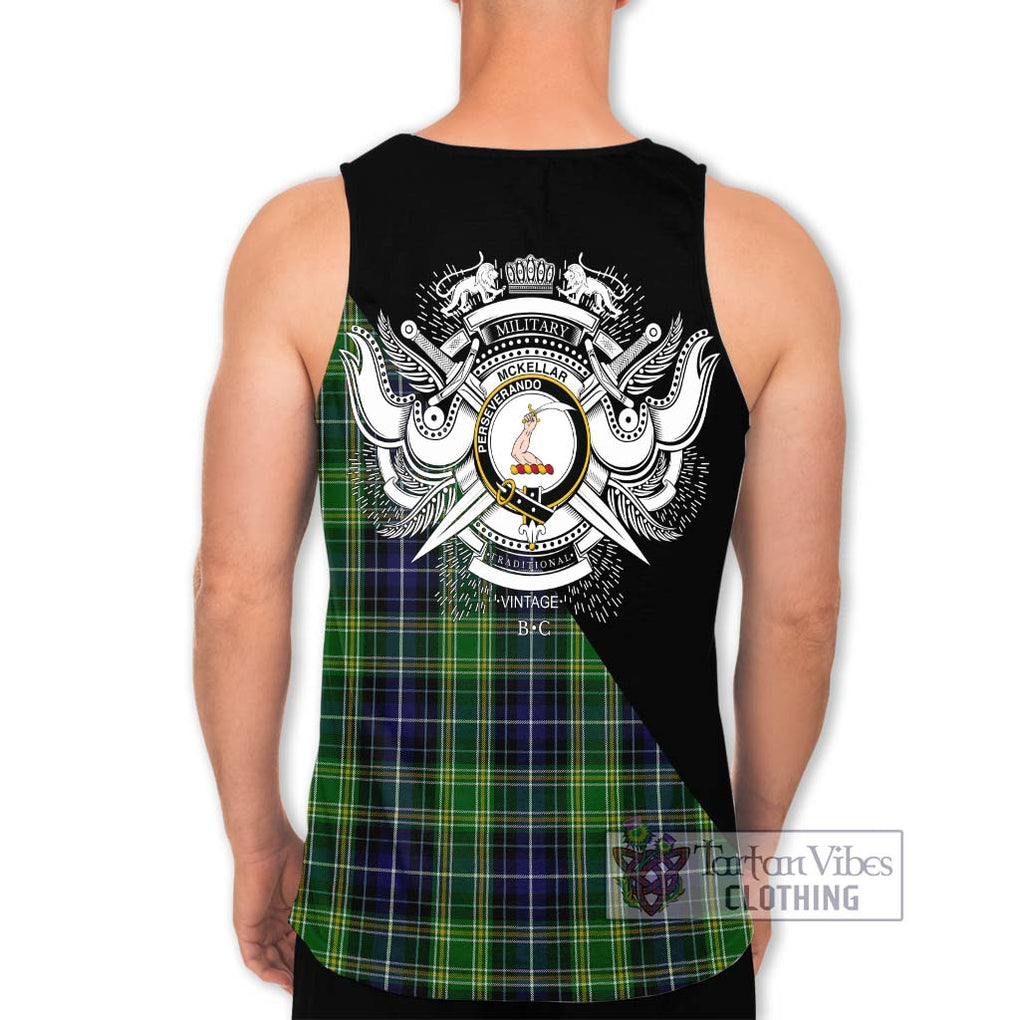 McKellar Tartan Men's Tank Top with Family Crest and Military Logo Style - Tartanvibesclothing Shop