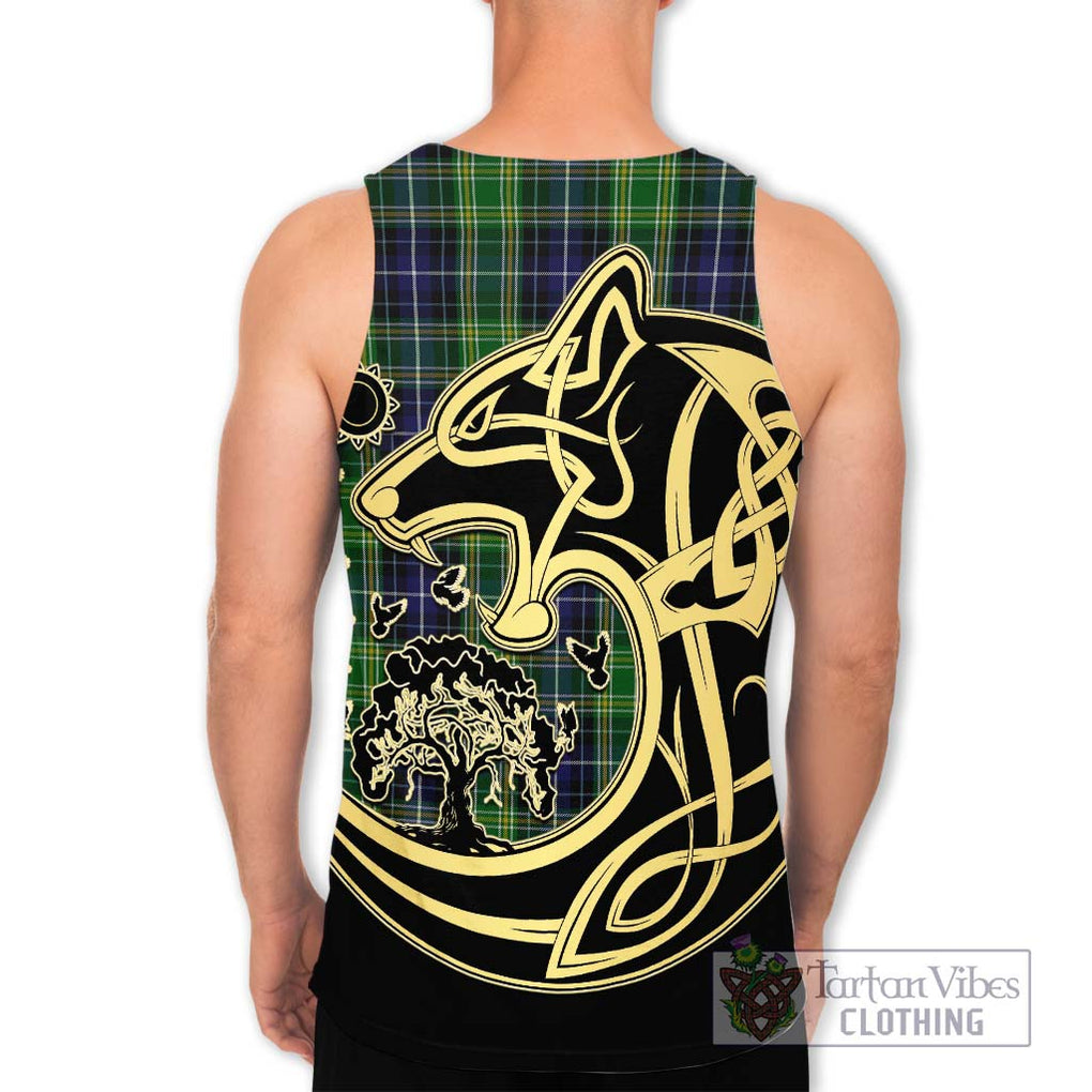 McKellar Tartan Men's Tank Top with Family Crest Celtic Wolf Style - Tartan Vibes Clothing