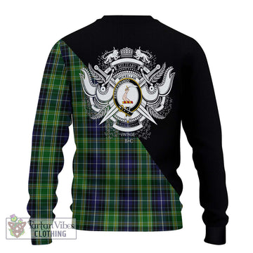 McKellar Tartan Knitted Sweater with Family Crest and Military Logo Style - Tartanvibesclothing Shop