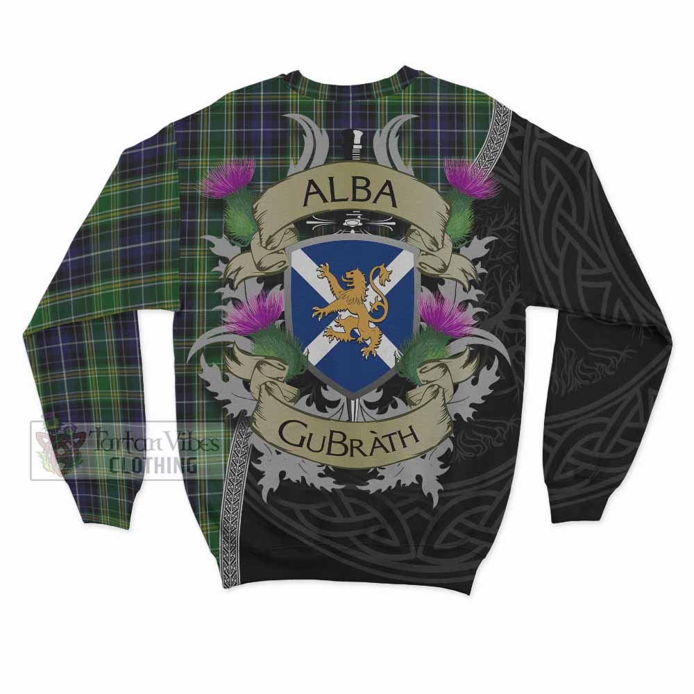 Tartan Vibes Clothing McKellar Tartan Family Crest Sweatshirt Lion Rampant Royal Thistle Shield Celtic Inspired