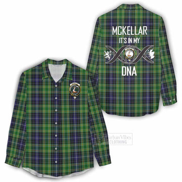 Tartan Vibes Clothing McKellar Tartan Women's Casual Shirt with Family Crest DNA In Me Style