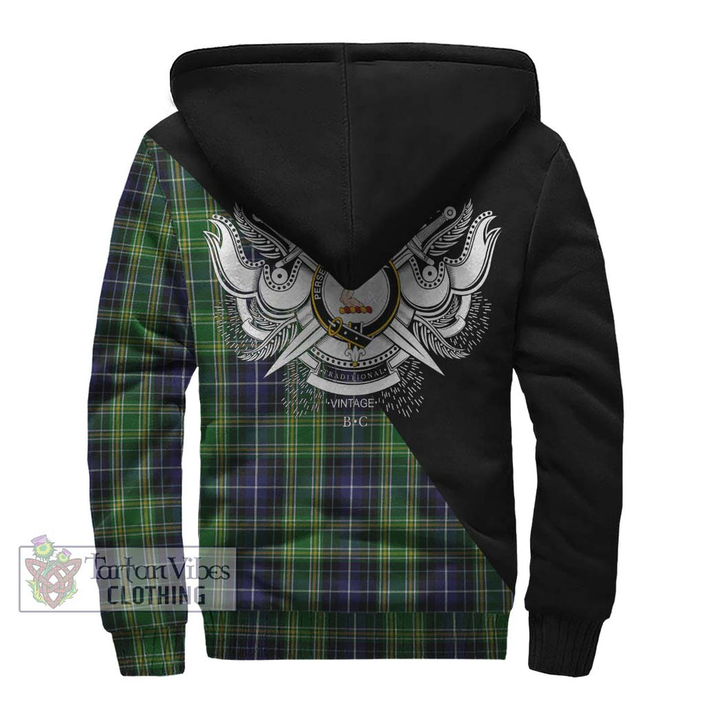 McKellar Tartan Sherpa Hoodie with Family Crest and Military Logo Style - Tartanvibesclothing Shop