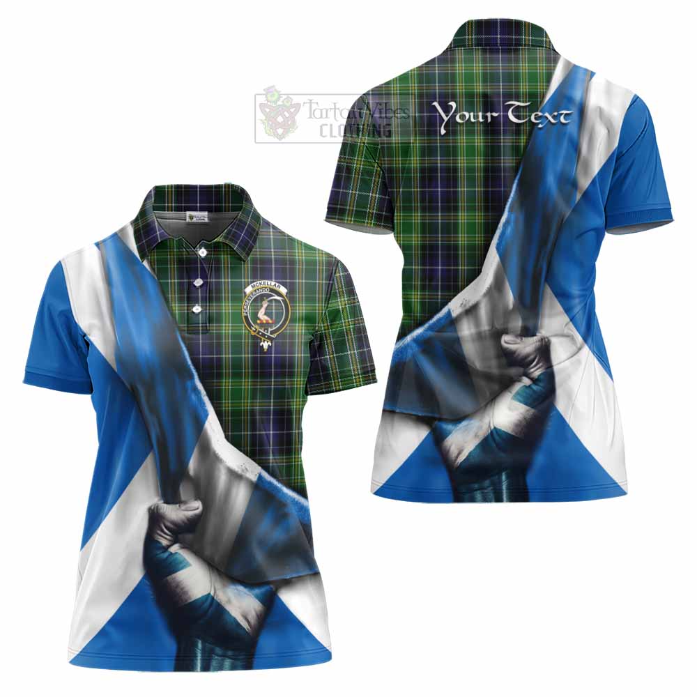 Tartan Vibes Clothing McKellar Tartan Women's Polo Shirt with Family Crest Scotland Patriotic Style