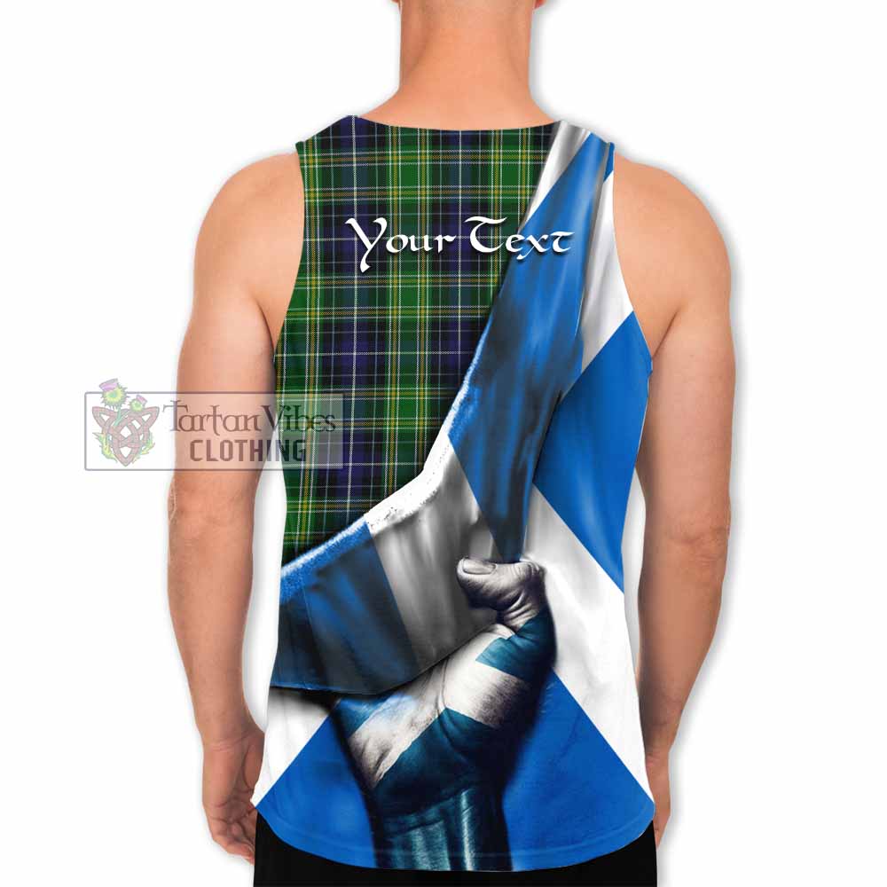 Tartan Vibes Clothing McKellar Tartan Men's Tank Top with Family Crest Scotland Patriotic Style