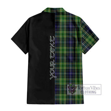 McKellar Tartan Short Sleeve Button Shirt with Family Crest and Half Of Me Style - Tartanvibesclothing Shop