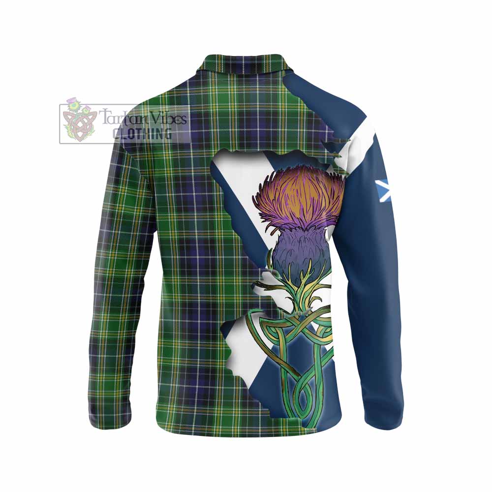 Tartan Vibes Clothing McKellar Tartan Family Crest Long Sleeve Polo Shirt Scottish Thistle Celtic Inspired