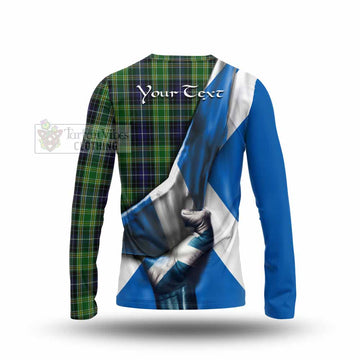 Tartan Vibes Clothing McKellar Tartan Long Sleeve T-Shirt with Family Crest Scotland Patriotic Style
