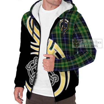 McKellar Tartan Sherpa Hoodie with Family Crest and Celtic Symbol Style - Tartan Vibes Clothing