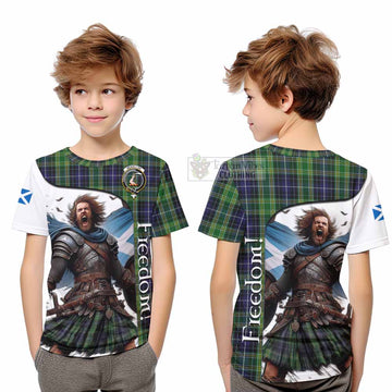 Tartan Vibes Clothing McKellar Crest Tartan Kid T-Shirt Inspired by the Freedom of Scottish Warrior