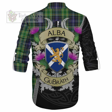 Tartan Vibes Clothing McKellar Tartan Family Crest Ghillie Kilt Shirt Lion Rampant Royal Thistle Shield Celtic Inspired