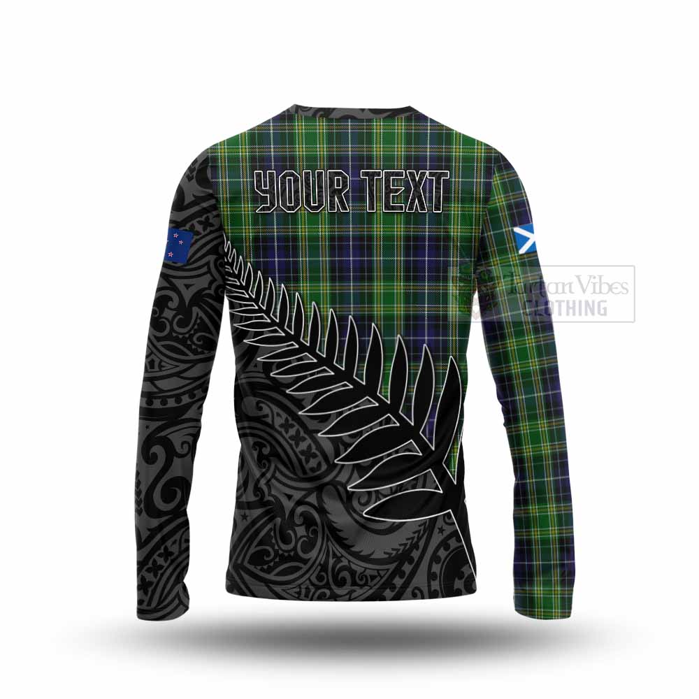 Tartan Vibes Clothing McKellar Crest Tartan Long Sleeve T-Shirt with New Zealand Silver Fern Half Style