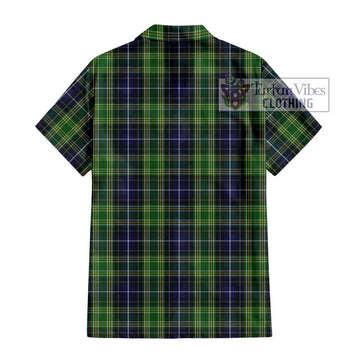 McKellar Tartan Short Sleeve Button Shirt with Family Crest DNA In Me Style - Tartanvibesclothing Shop