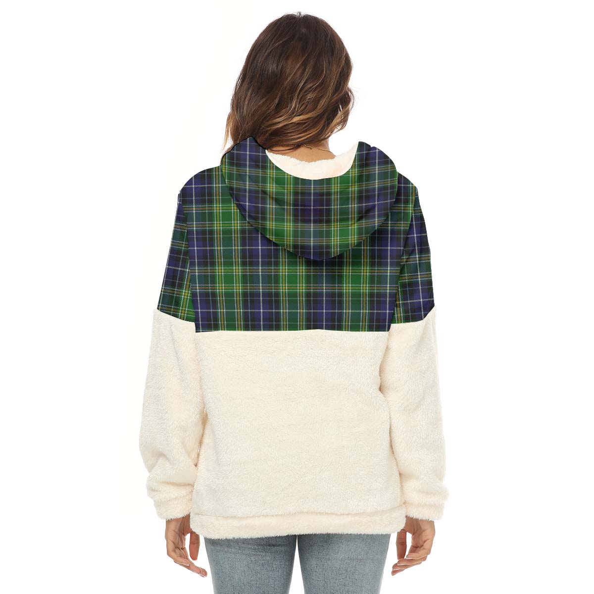 McKellar Tartan Women's Borg Fleece Hoodie With Half Zip - Tartan Vibes Clothing