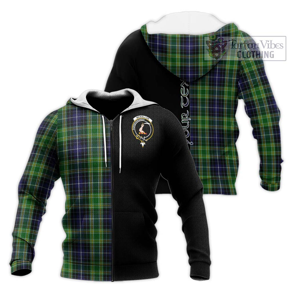 McKellar Tartan Knitted Hoodie with Family Crest and Half Of Me Style Unisex Knitted Zip Hoodie - Tartanvibesclothing Shop