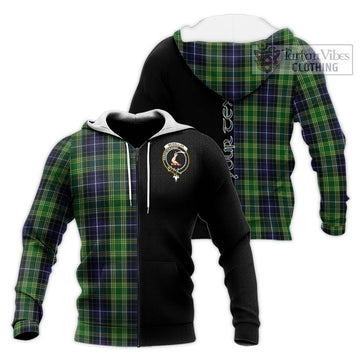 McKellar Tartan Knitted Hoodie with Family Crest and Half Of Me Style Unisex Knitted Zip Hoodie - Tartanvibesclothing Shop