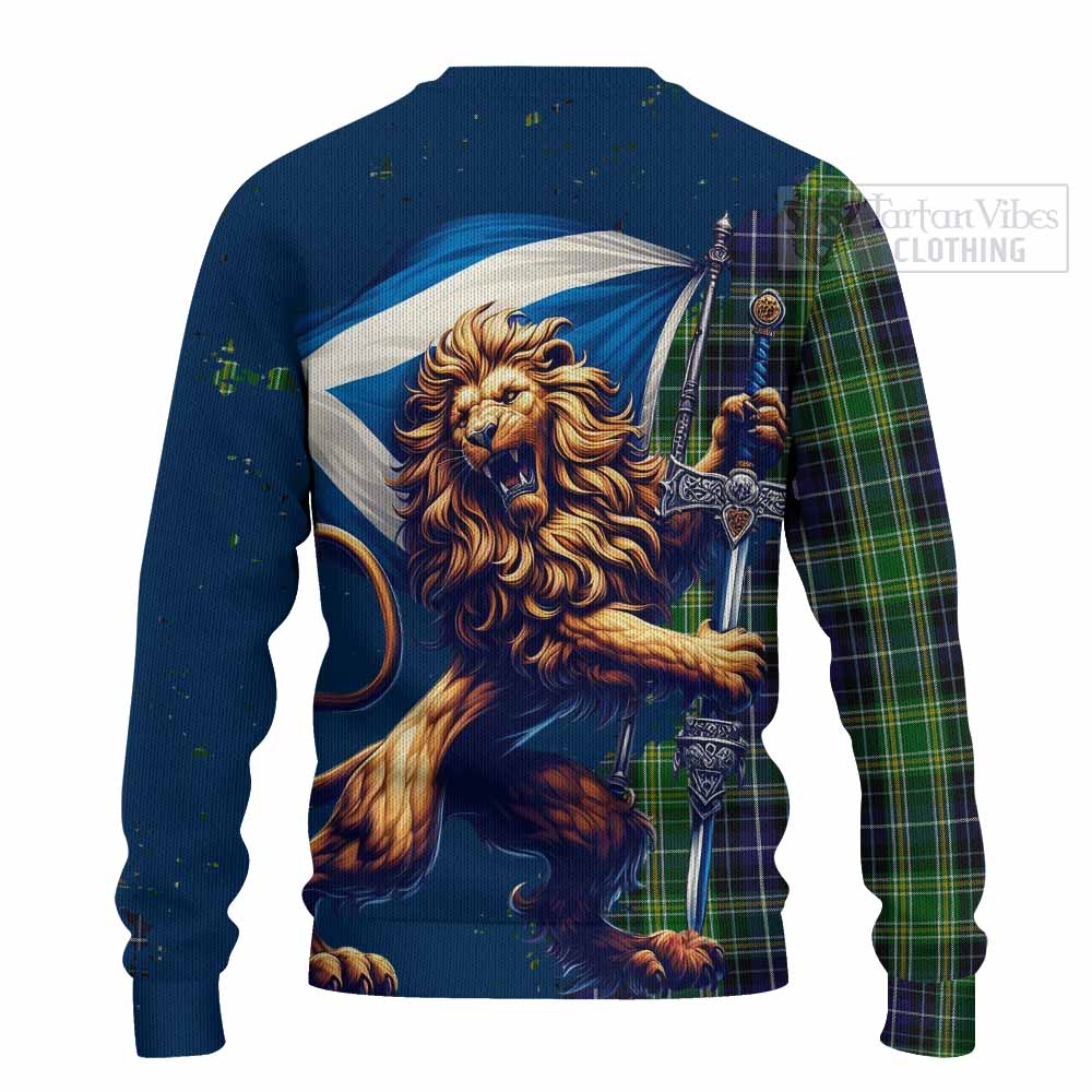 Tartan Vibes Clothing McKellar Tartan Family Crest Knitted Sweater with Scottish Majestic Lion