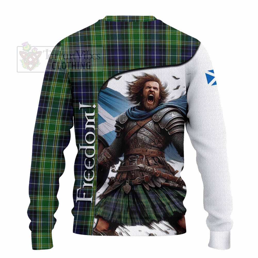 Tartan Vibes Clothing McKellar Crest Tartan Knitted Sweater Inspired by the Freedom of Scottish Warrior