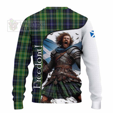 Tartan Vibes Clothing McKellar Crest Tartan Knitted Sweater Inspired by the Freedom of Scottish Warrior