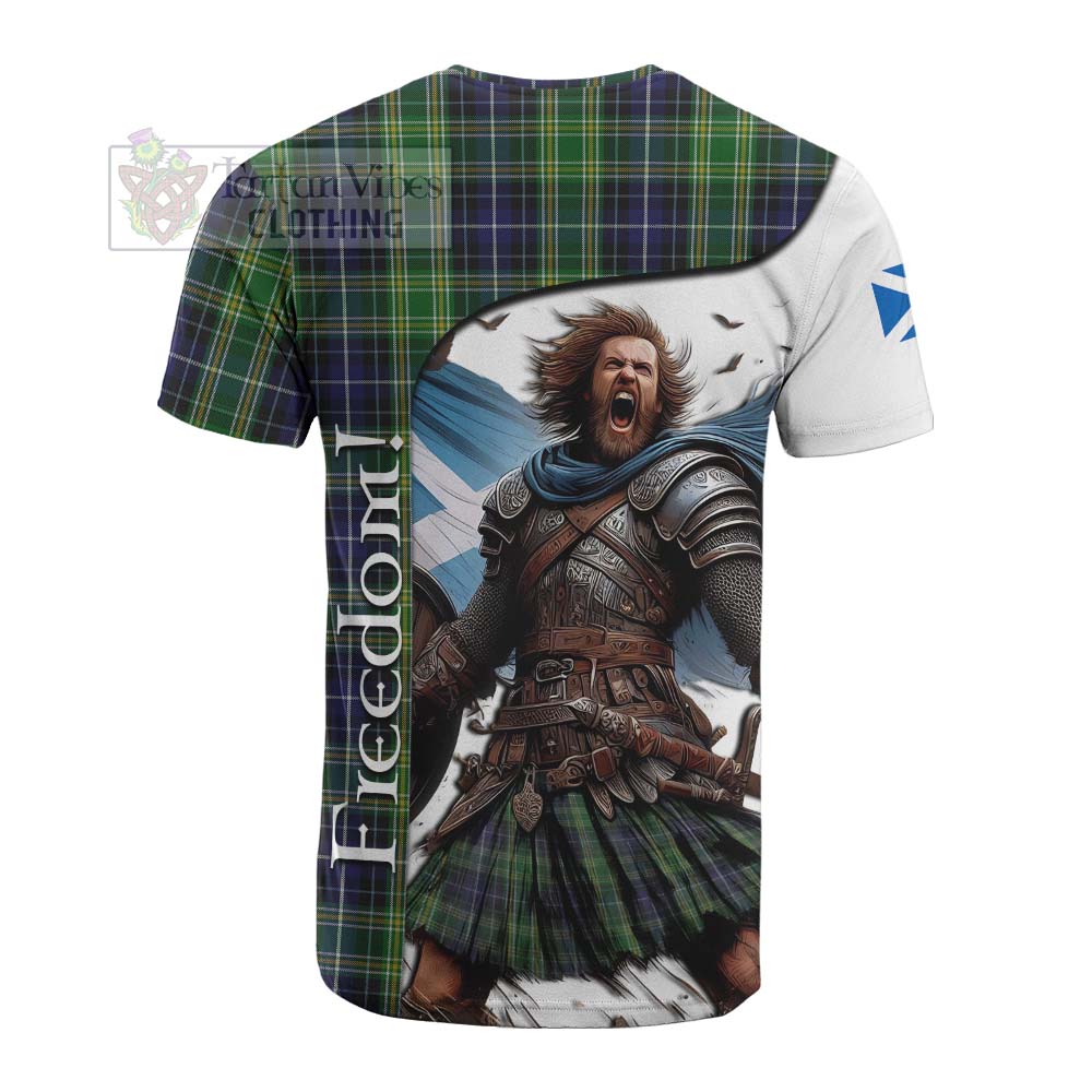 Tartan Vibes Clothing McKellar Crest Tartan Cotton T-shirt Inspired by the Freedom of Scottish Warrior