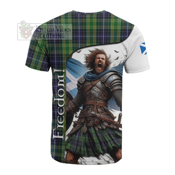 Tartan Vibes Clothing McKellar Crest Tartan Cotton T-shirt Inspired by the Freedom of Scottish Warrior