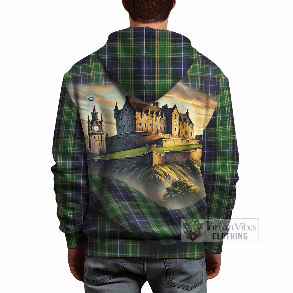 Tartan Vibes Clothing McKellar Tartan Family Crest Hoodie with Scottish Ancient Castle Style