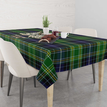 McKellar Tartan Tablecloth with Clan Crest and the Golden Sword of Courageous Legacy