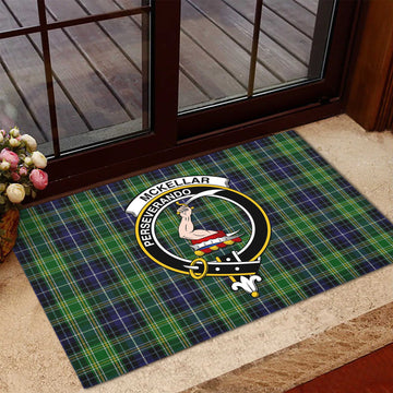 McKellar Tartan Rubber Doormat with Family Crest