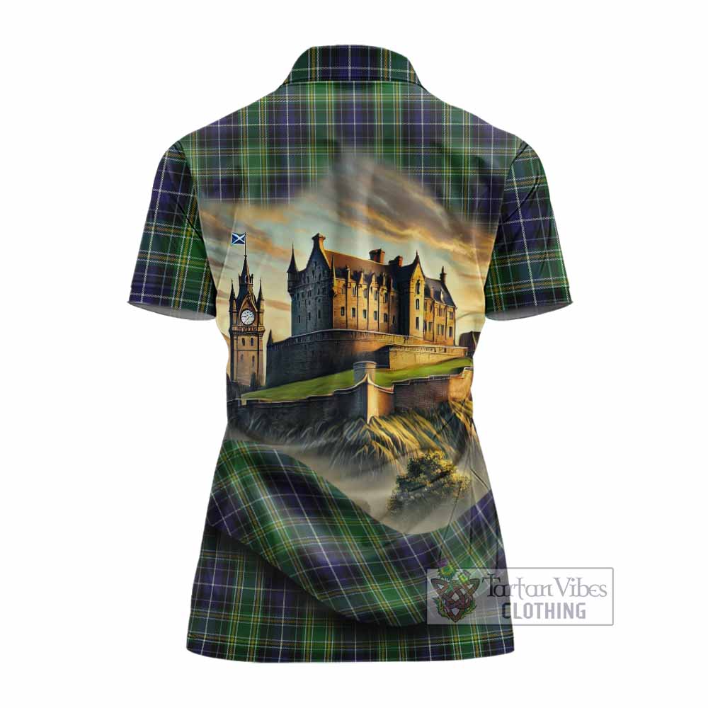 Tartan Vibes Clothing McKellar Tartan Family Crest Women's Polo Shirt with Scottish Ancient Castle Stype