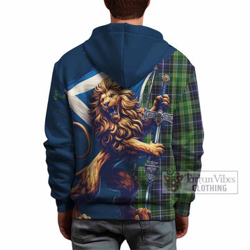 Majoribanks Tartan Family Crest Hoodie with Scottish Majestic Lion - Tartan Vibes Clothing