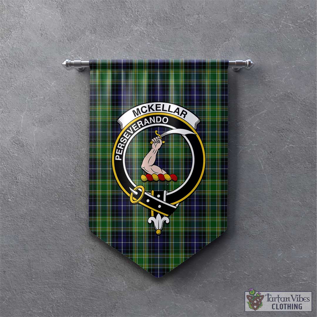Tartan Vibes Clothing McKellar Tartan Gonfalon, Tartan Banner with Family Crest